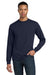 Gildan 8400 Mens DryBlend Moisture Wicking Long Sleeve Crewneck T-Shirt Navy Blue Model Front