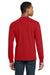 Gildan 8400 Mens DryBlend Moisture Wicking Long Sleeve Crewneck T-Shirt Red Model Back