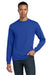 Gildan 8400 Mens DryBlend Moisture Wicking Long Sleeve Crewneck T-Shirt Royal Blue Model Front