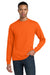 Gildan 8400 Mens DryBlend Moisture Wicking Long Sleeve Crewneck T-Shirt Safety Orange Model Front