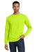 Gildan 8400 Mens DryBlend Moisture Wicking Long Sleeve Crewneck T-Shirt Safety Green Model Front
