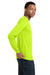 Gildan 8400 Mens DryBlend Moisture Wicking Long Sleeve Crewneck T-Shirt Safety Green Model Side