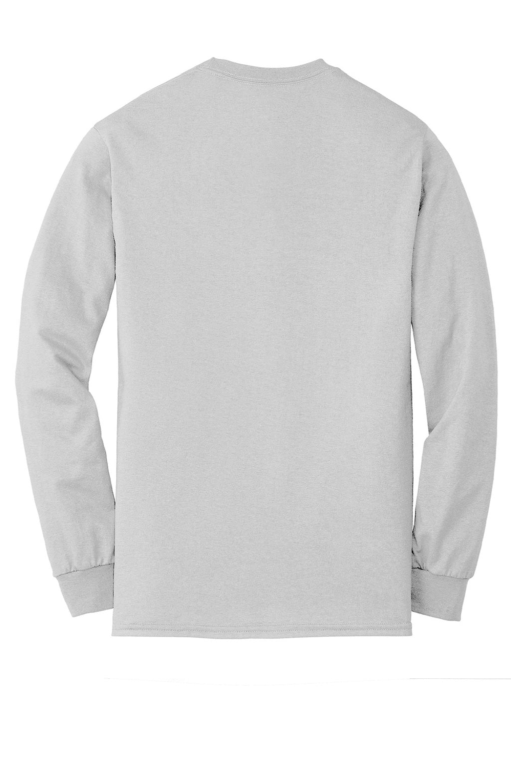 Gildan 8400 Mens DryBlend Moisture Wicking Long Sleeve Crewneck T-Shirt Ash Grey Flat Back