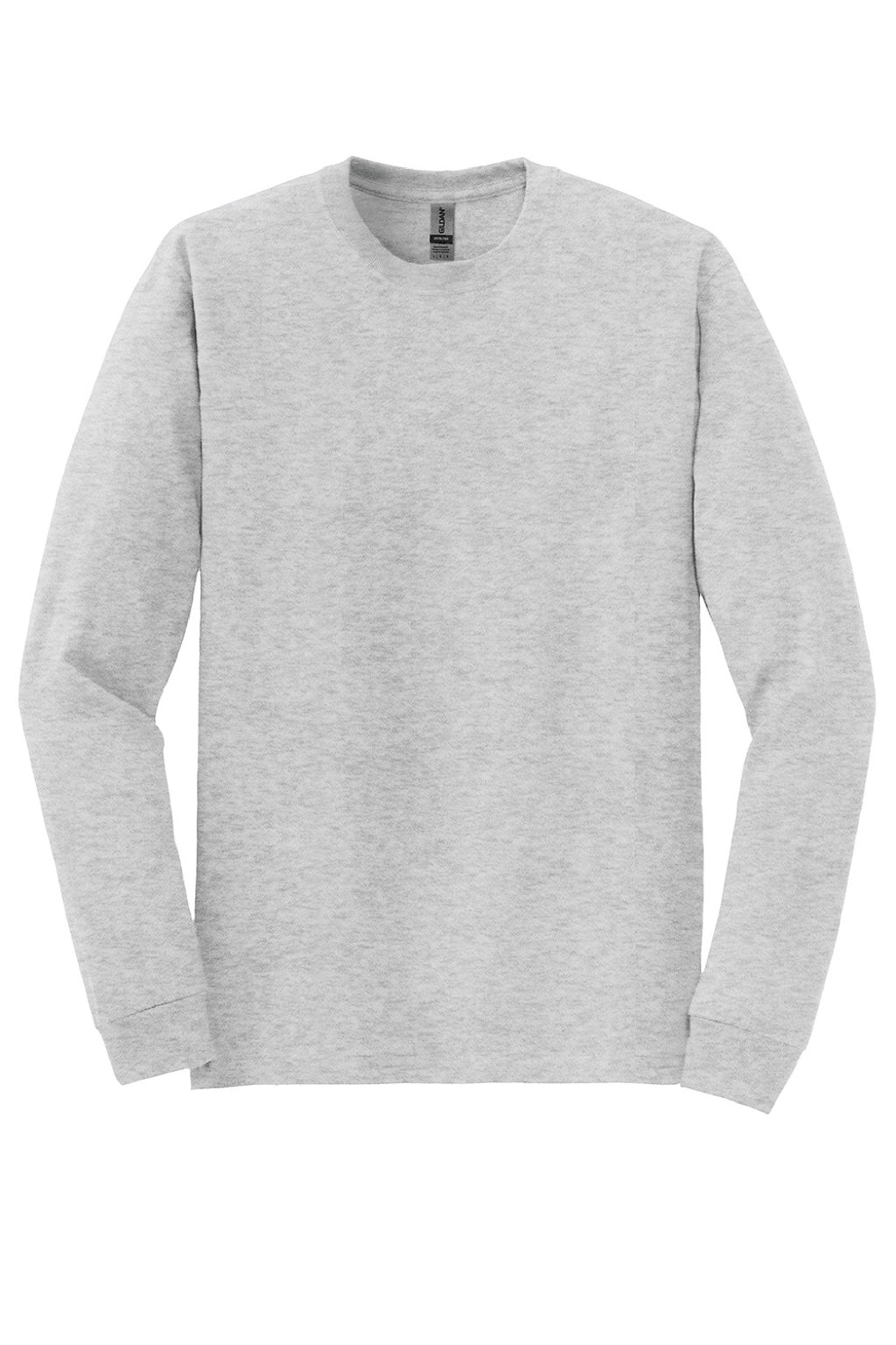 Gildan 8400 Mens DryBlend Moisture Wicking Long Sleeve Crewneck T-Shirt Ash Grey Flat Front