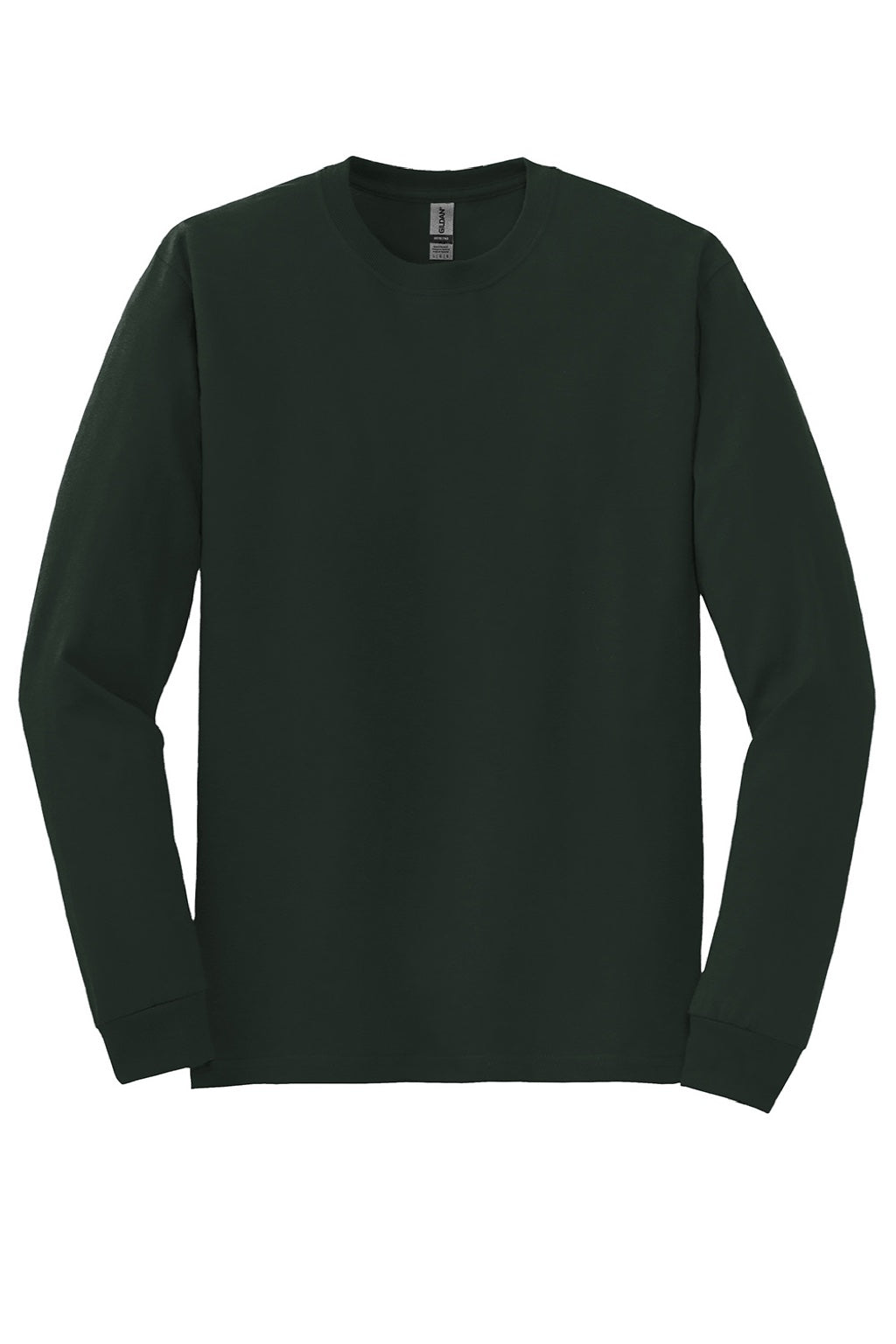 Gildan 8400 Mens DryBlend Moisture Wicking Long Sleeve Crewneck T-Shirt Forest Green Flat Front