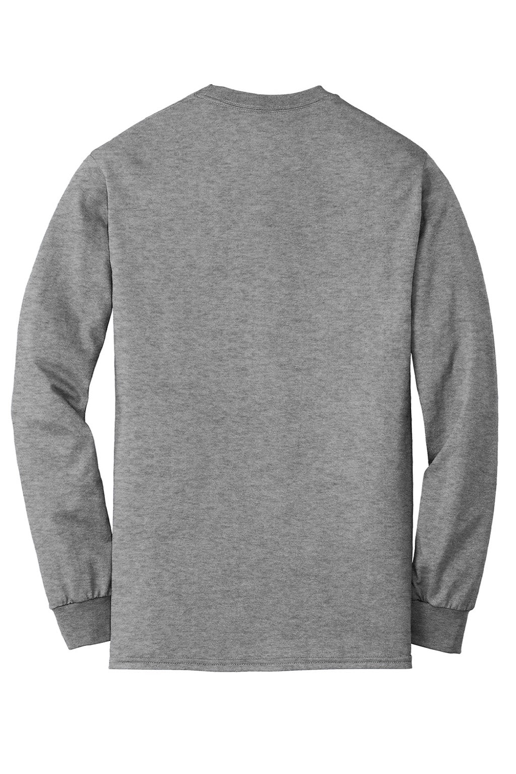 Gildan 8400 Mens DryBlend Moisture Wicking Long Sleeve Crewneck T-Shirt Heather Graphite Grey Flat Back
