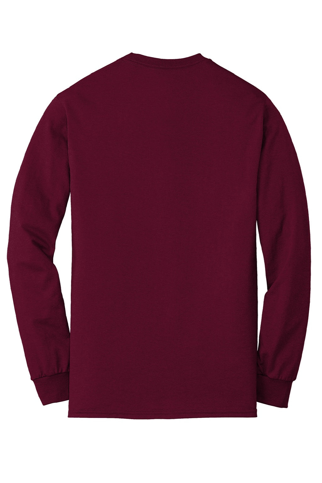Gildan 8400 Mens DryBlend Moisture Wicking Long Sleeve Crewneck T-Shirt Maroon Flat Back