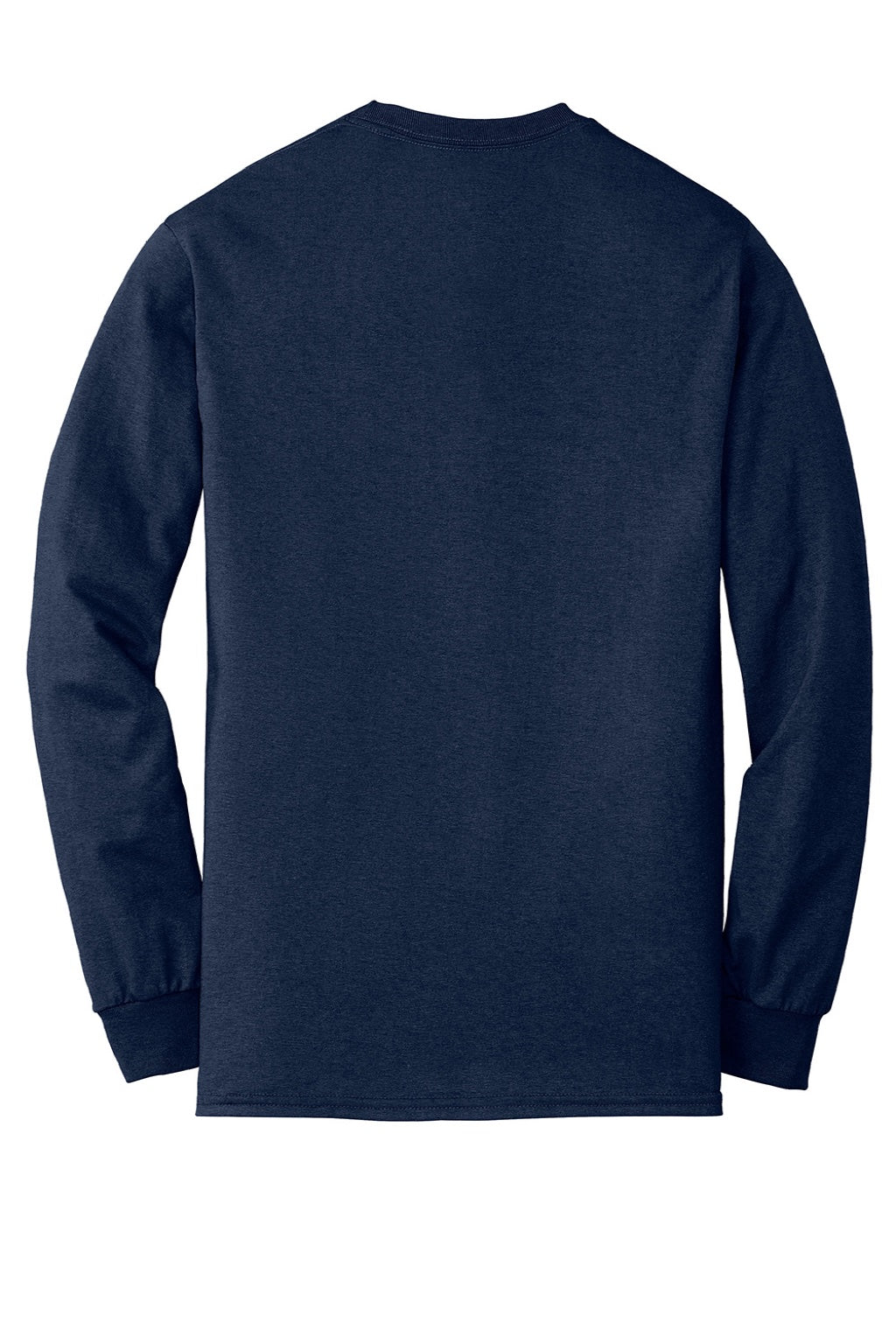 Gildan 8400 Mens DryBlend Moisture Wicking Long Sleeve Crewneck T-Shirt Navy Blue Flat Back
