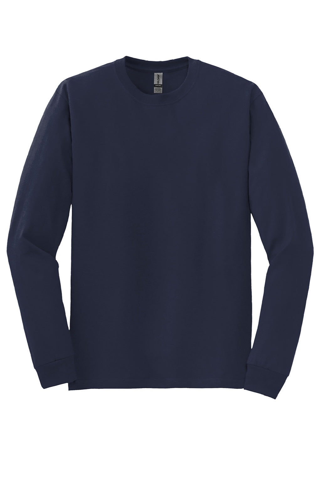 Gildan 8400 Mens DryBlend Moisture Wicking Long Sleeve Crewneck T-Shirt Navy Blue Flat Front
