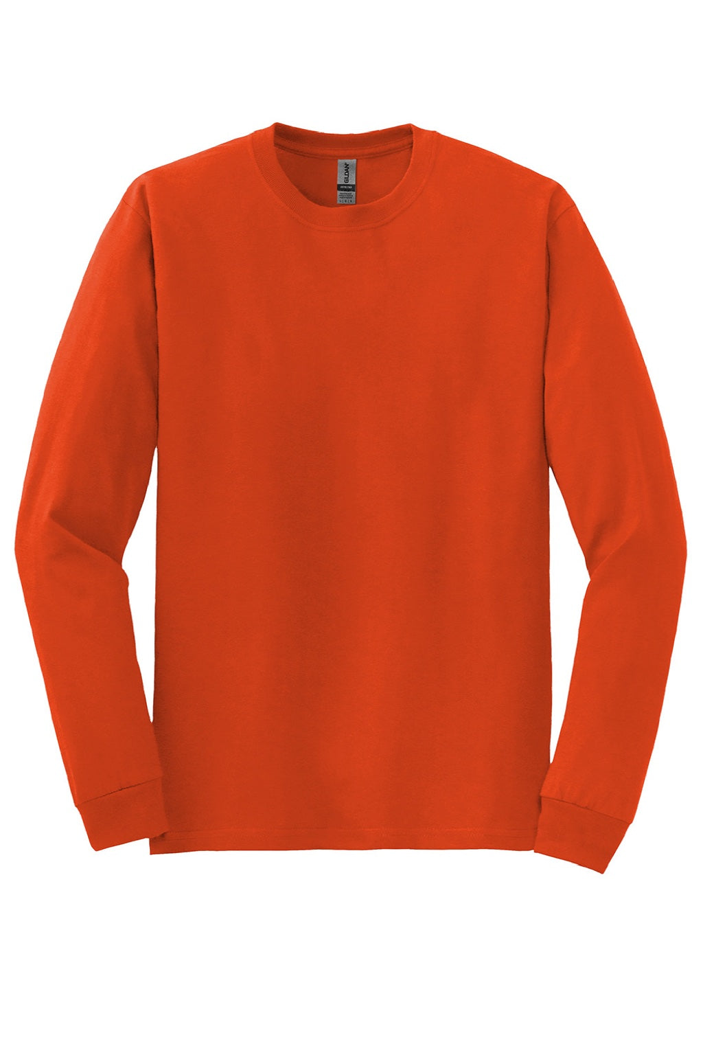 Gildan 8400 Mens DryBlend Moisture Wicking Long Sleeve Crewneck T-Shirt Orange Flat Front