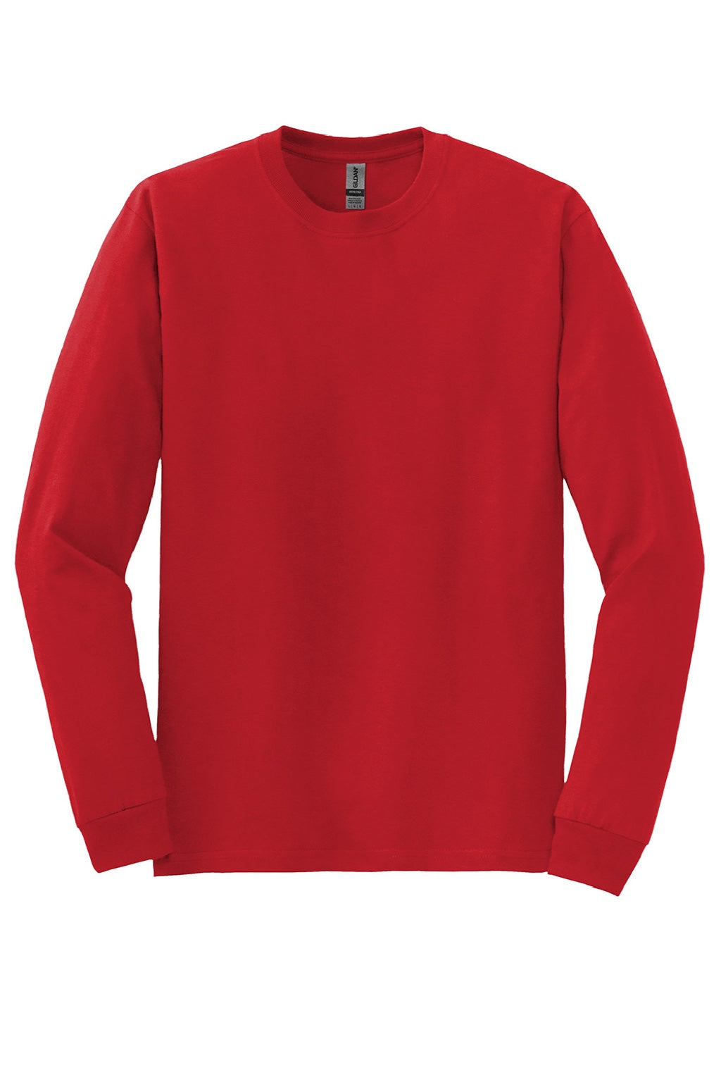 Gildan 8400 Mens DryBlend Moisture Wicking Long Sleeve Crewneck T-Shirt Red Flat Front