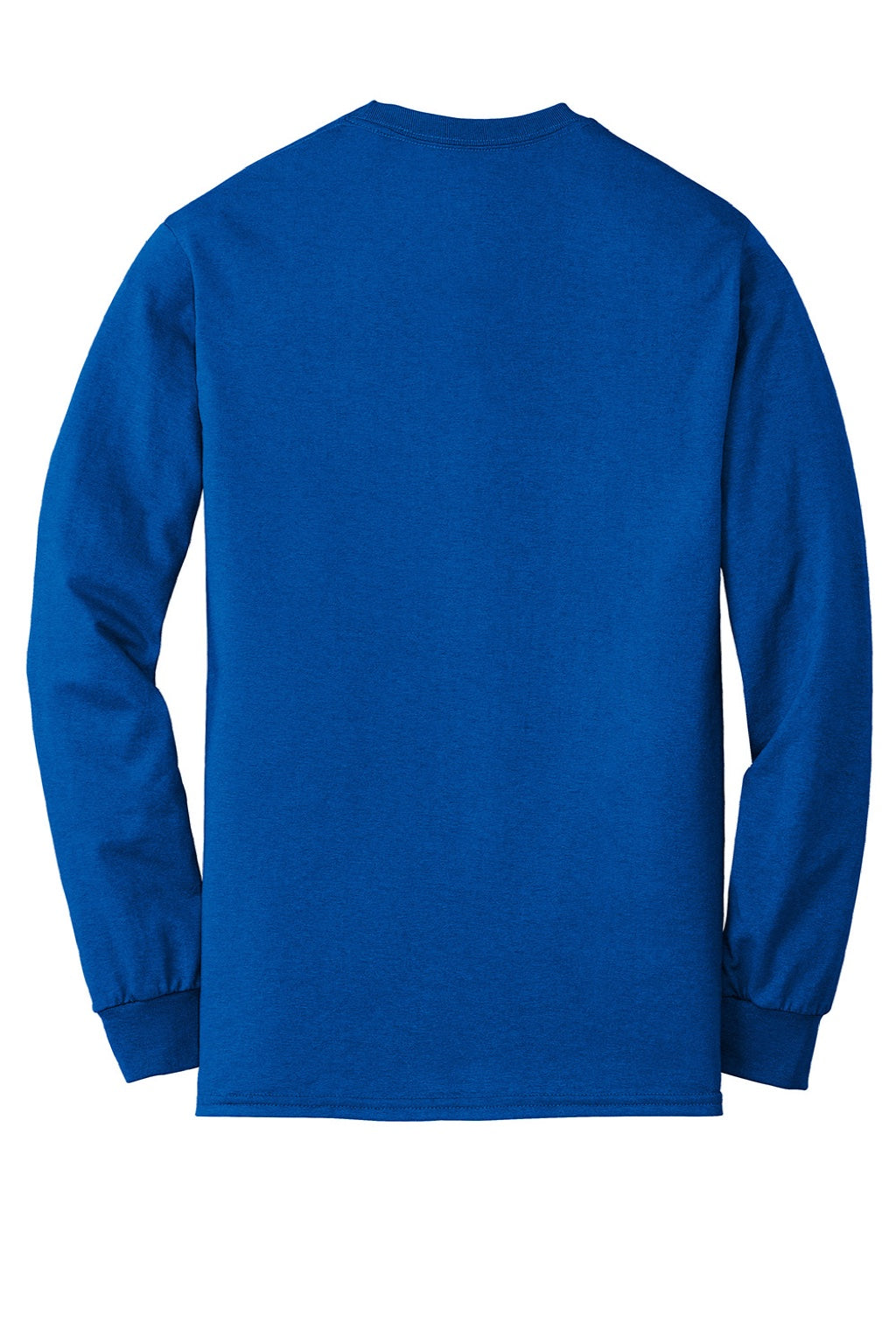 Gildan 8400 Mens DryBlend Moisture Wicking Long Sleeve Crewneck T-Shirt Royal Blue Flat Back