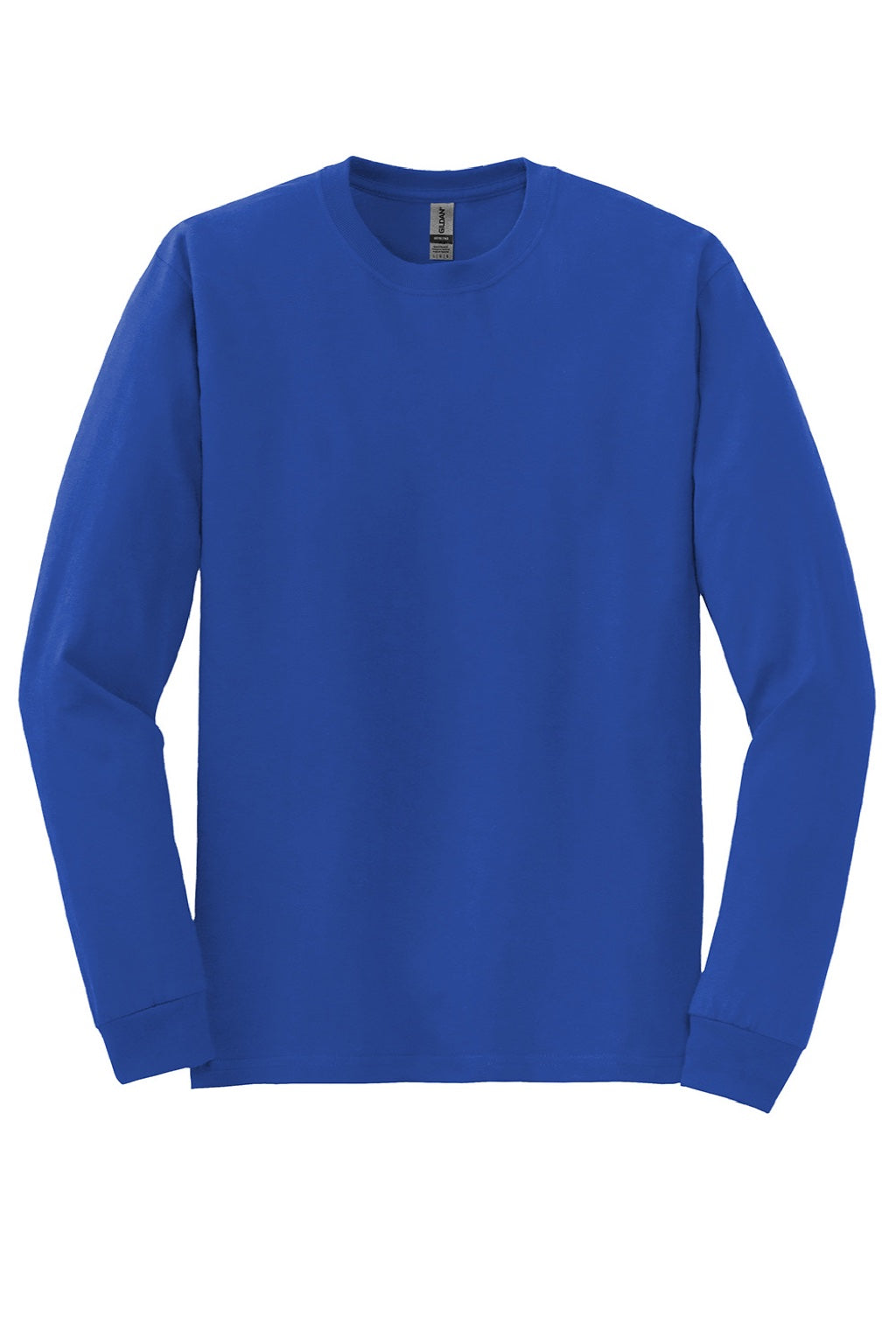Gildan 8400 Mens DryBlend Moisture Wicking Long Sleeve Crewneck T-Shirt Royal Blue Flat Front
