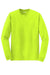 Gildan 8400 Mens DryBlend Moisture Wicking Long Sleeve Crewneck T-Shirt Safety Green Flat Front