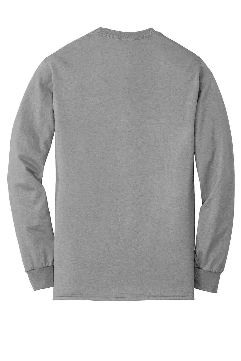 Gildan 8400 Mens DryBlend Moisture Wicking Long Sleeve Crewneck T-Shirt Sport Grey Flat Back