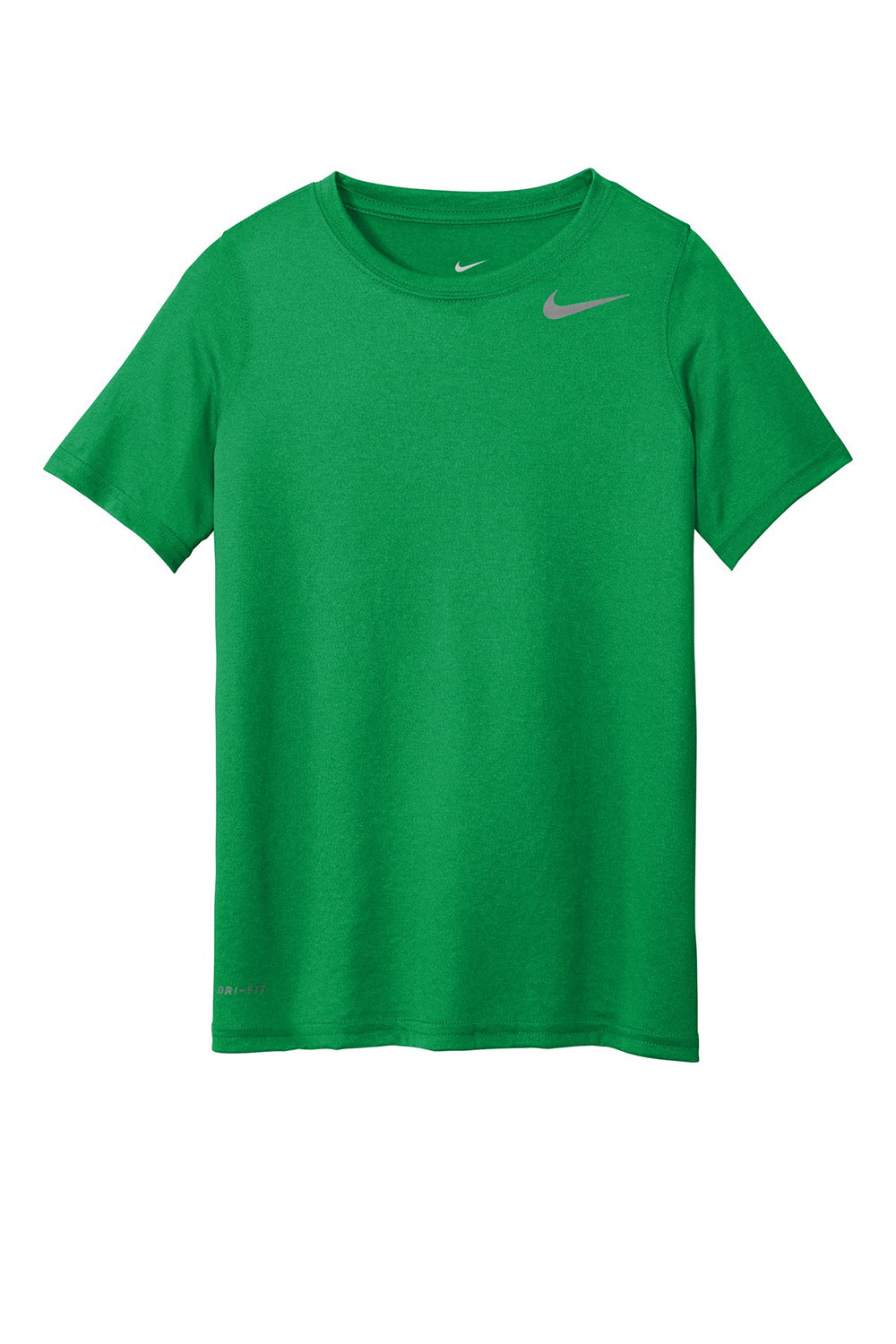 Nike 840178 Youth Legend Dri-Fit Moisture Wicking Short Sleeve Crewneck T-Shirt Apple Green Flat Front