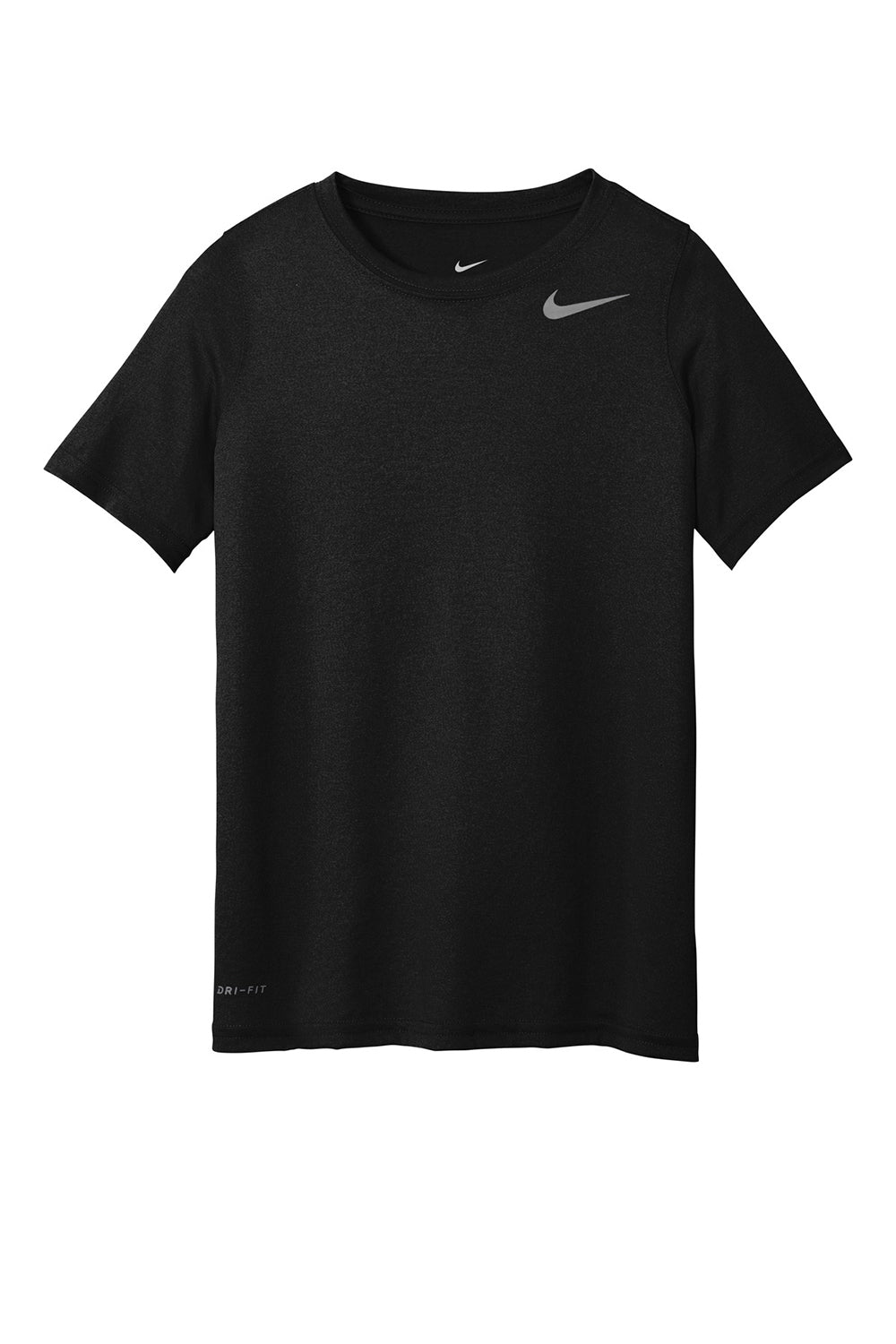 Nike 840178 Youth Legend Dri-Fit Moisture Wicking Short Sleeve Crewneck T-Shirt Black Flat Front