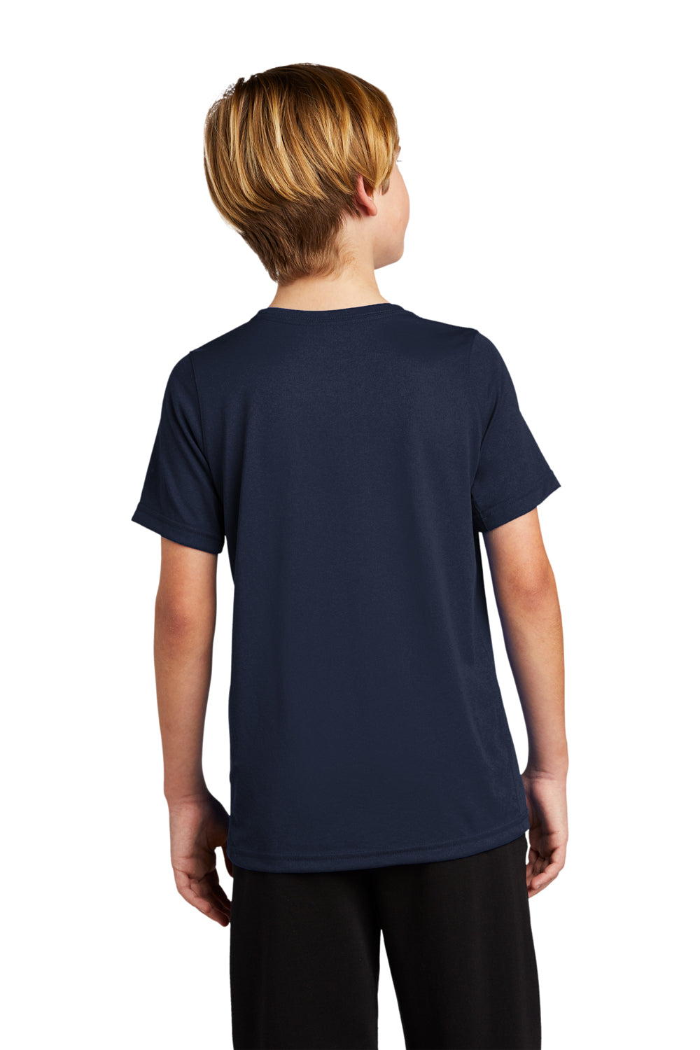 Nike 840178 Youth Legend Dri-Fit Moisture Wicking Short Sleeve Crewneck T-Shirt College Navy Blue Model Back