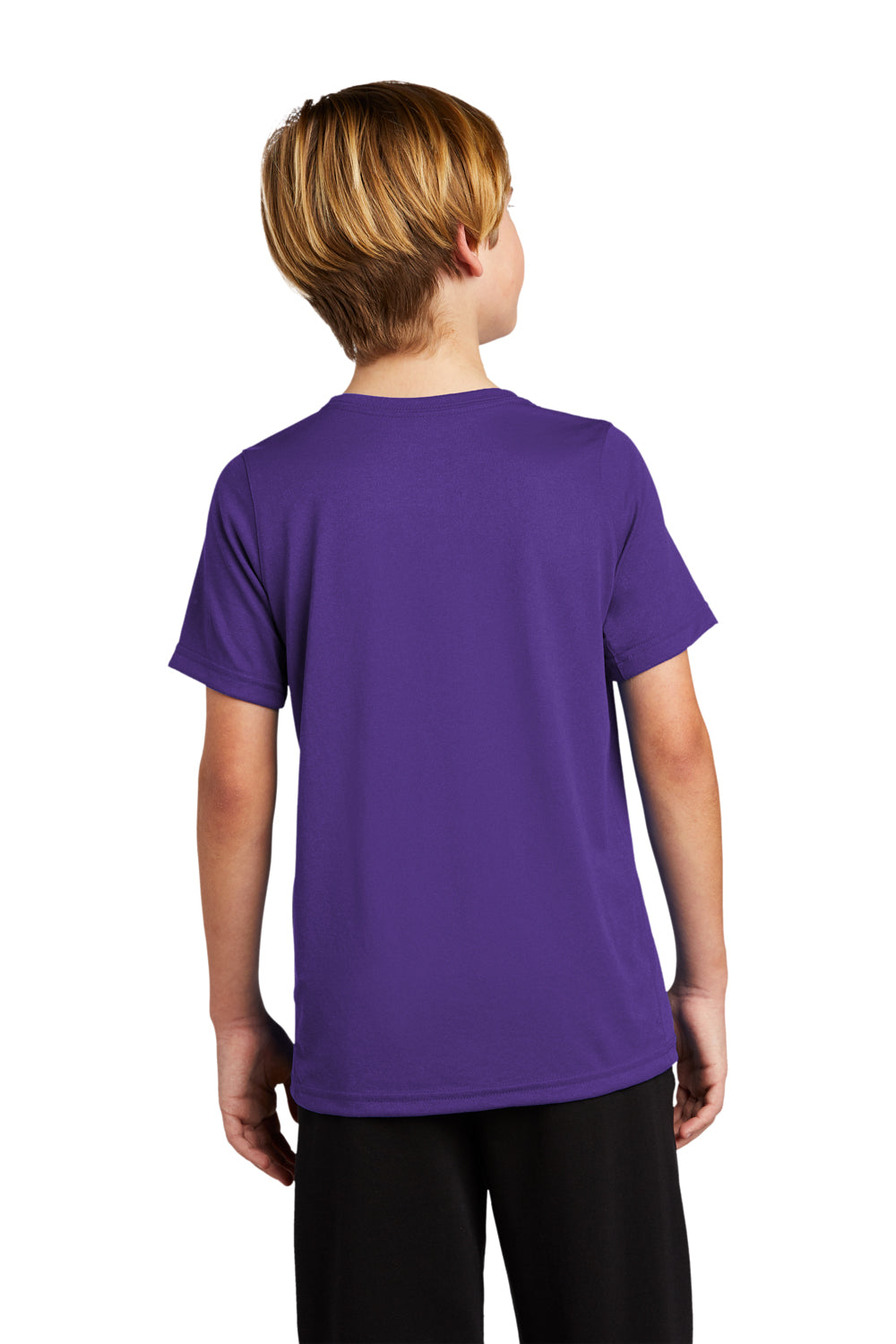 Nike 840178 Youth Legend Dri-Fit Moisture Wicking Short Sleeve Crewneck T-Shirt Court Purple Model Back
