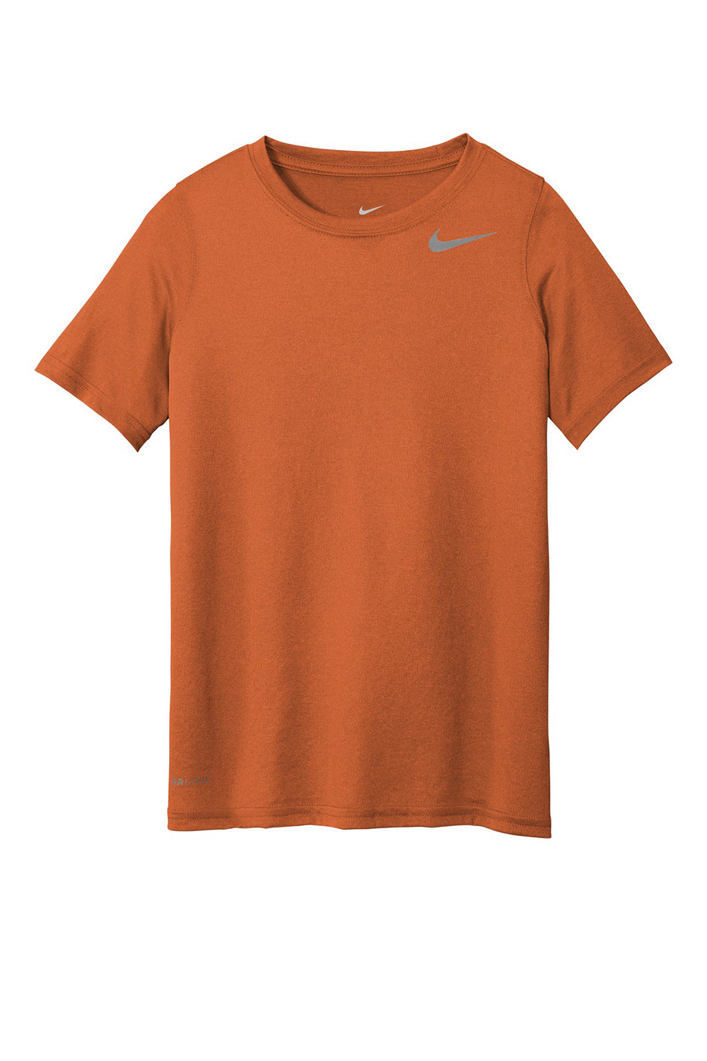 Nike 840178 Youth Legend Dri-Fit Moisture Wicking Short Sleeve Crewneck T-Shirt Desert Orange Flat Front