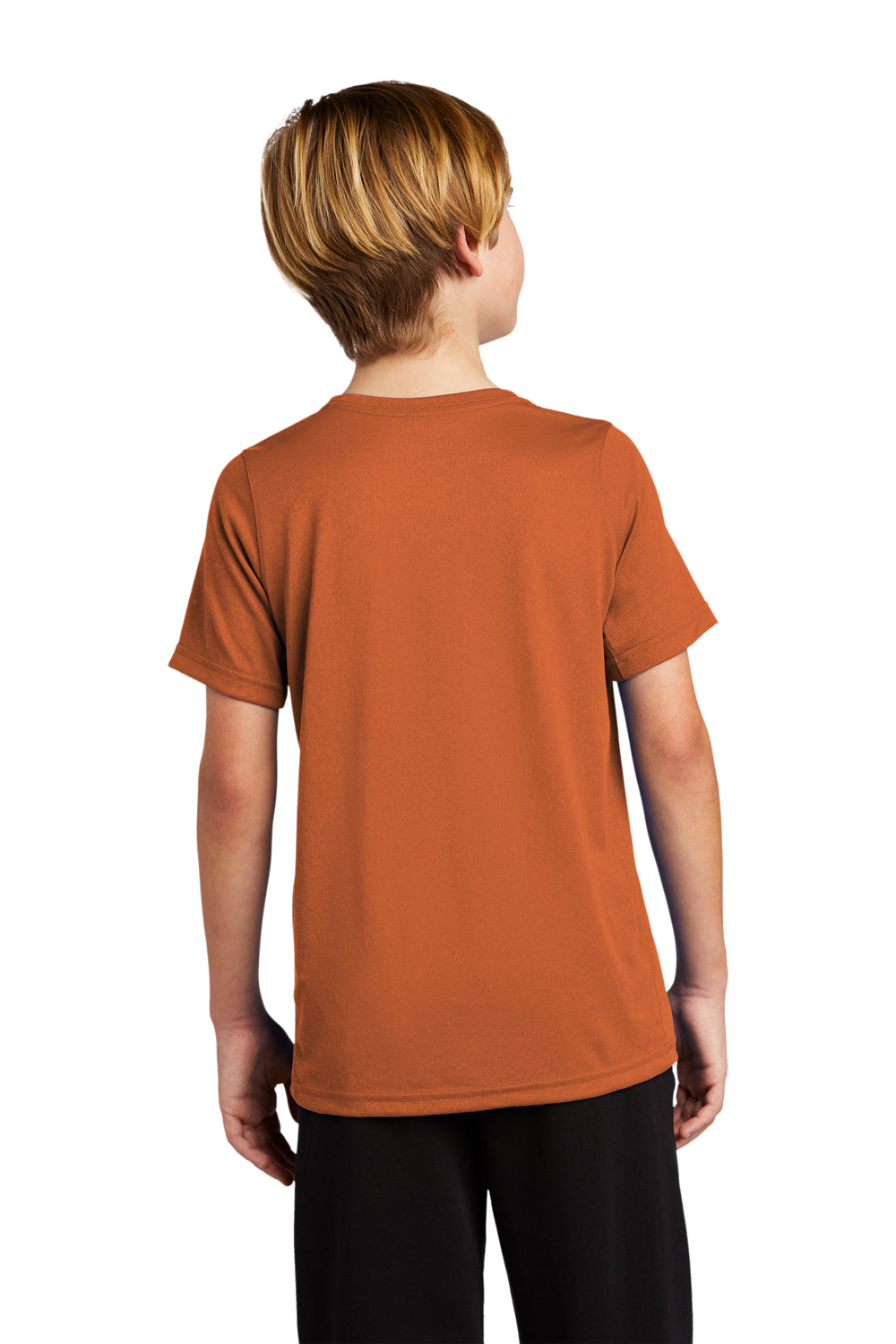 Nike 840178 Youth Legend Dri-Fit Moisture Wicking Short Sleeve Crewneck T-Shirt Desert Orange Model Back