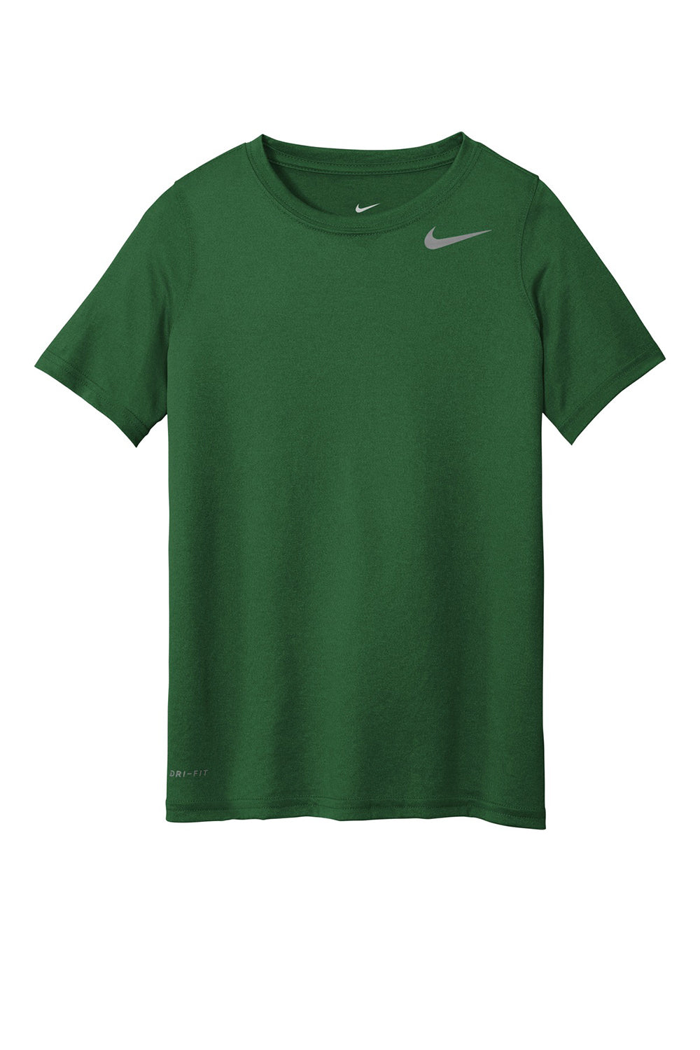 Nike 840178 Youth Legend Dri-Fit Moisture Wicking Short Sleeve Crewneck T-Shirt Gorge Green Flat Front