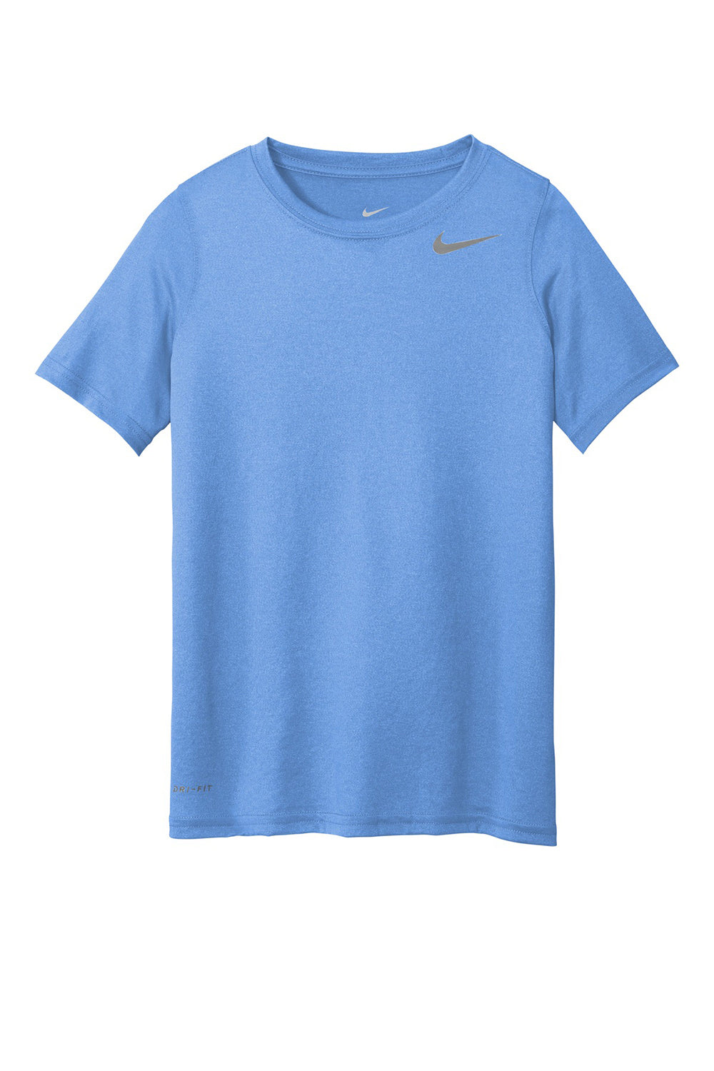 Nike 840178 Youth Legend Dri-Fit Moisture Wicking Short Sleeve Crewneck T-Shirt Valor Blue Flat Front