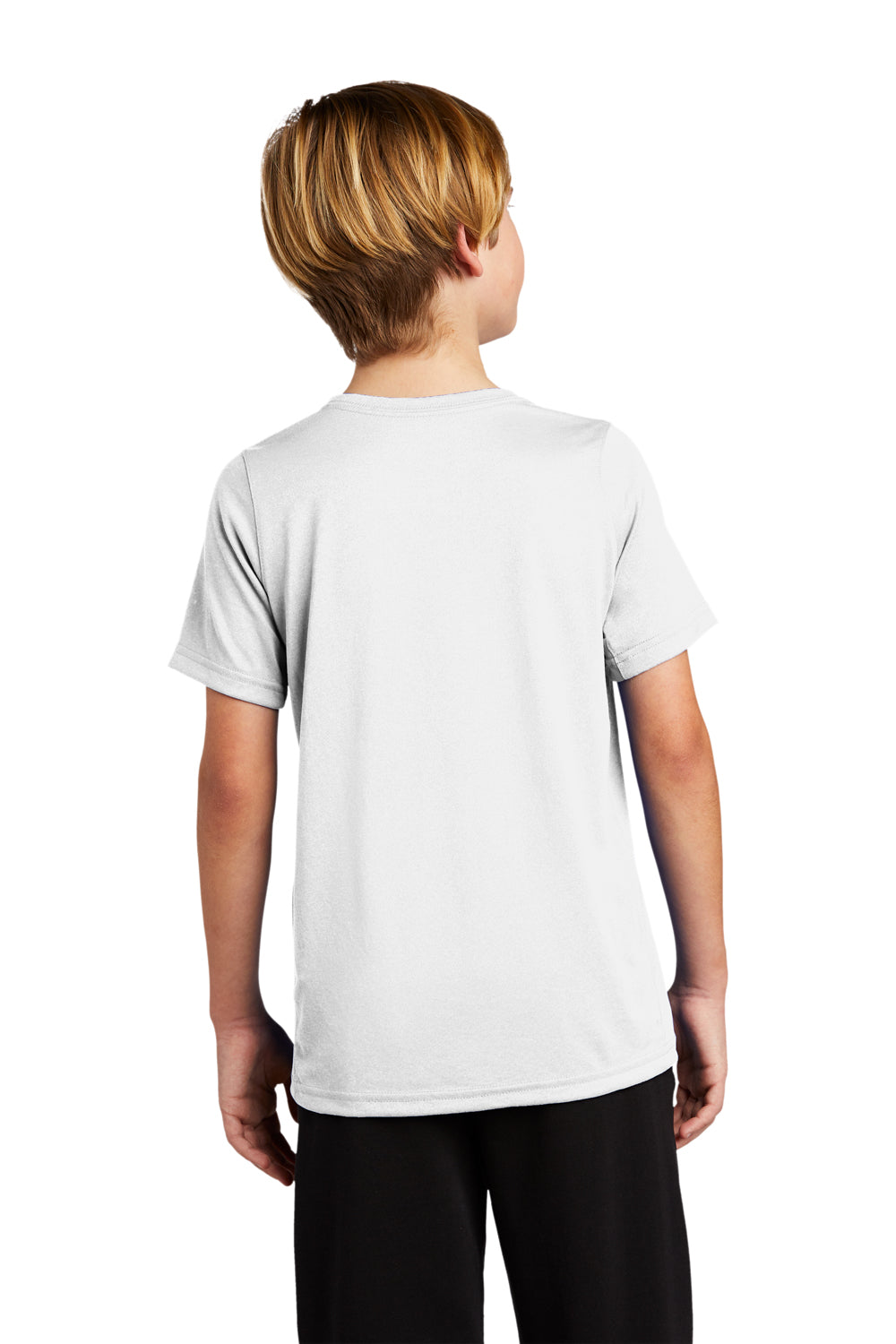 Nike 840178 Youth Legend Dri-Fit Moisture Wicking Short Sleeve Crewneck T-Shirt White Model Back