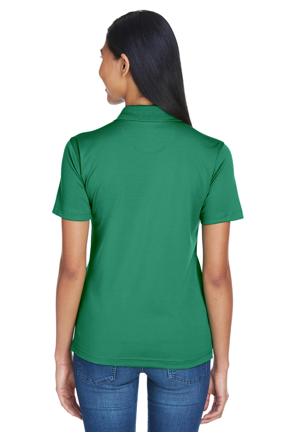 UltraClub 8404 Womens Cool & Dry Moisture Wicking Short Sleeve Polo Shirt Forest Green Model Back