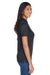 UltraClub 8404 Womens Cool & Dry Moisture Wicking Short Sleeve Polo Shirt Black Model Side