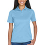 UltraClub Womens Cool & Dry Moisture Wicking Short Sleeve Polo Shirt - Columbia Blue - Closeout