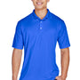 UltraClub Mens Cool & Dry Moisture Wicking Short Sleeve Polo Shirt - Royal Blue - Closeout
