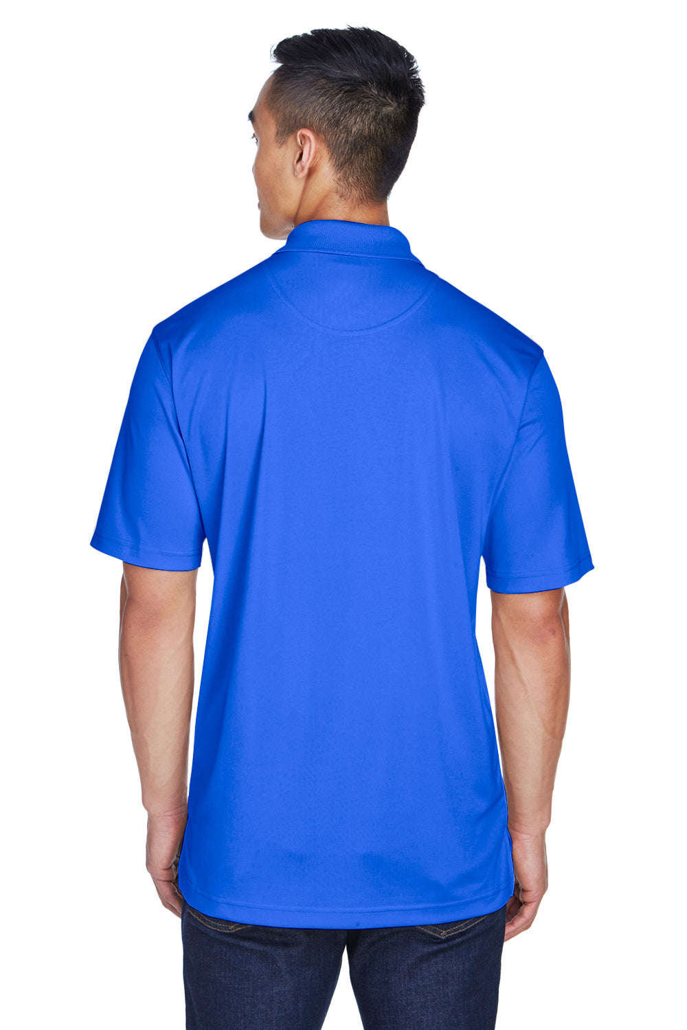 UltraClub 8405/8405T Mens Cool & Dry Moisture Wicking Short Sleeve Polo Shirt Royal Blue Model Back