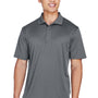 UltraClub Mens Cool & Dry Moisture Wicking Short Sleeve Polo Shirt - Charcoal Grey - Closeout