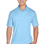UltraClub Mens Cool & Dry Moisture Wicking Short Sleeve Polo Shirt - Columbia Blue - Closeout