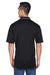 UltraClub 8406 Mens Cool & Dry Moisture Wicking Short Sleeve Polo Shirt Black/Stone Grey Model Back