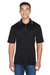 UltraClub 8406 Mens Cool & Dry Moisture Wicking Short Sleeve Polo Shirt Black/Stone Grey Model Front