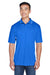 UltraClub 8406 Mens Cool & Dry Moisture Wicking Short Sleeve Polo Shirt Royal Blue/White Model Front