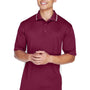 UltraClub Mens Cool & Dry Moisture Wicking Short Sleeve Polo Shirt - Maroon/White - Closeout