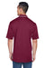 UltraClub 8406 Mens Cool & Dry Moisture Wicking Short Sleeve Polo Shirt Maroon/White Model Back
