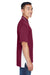 UltraClub 8406 Mens Cool & Dry Moisture Wicking Short Sleeve Polo Shirt Maroon/White Model Side