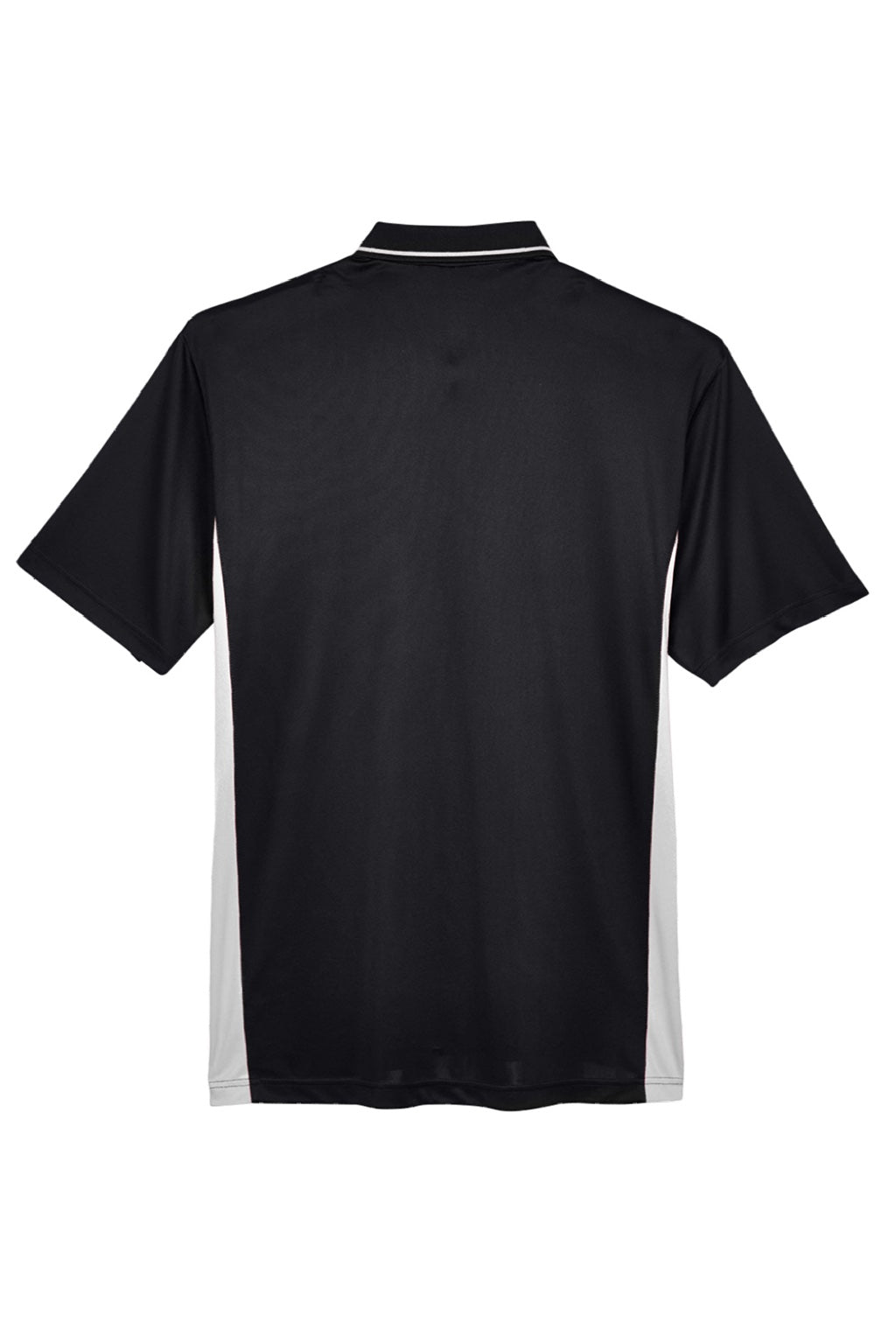UltraClub 8406 Mens Cool & Dry Moisture Wicking Short Sleeve Polo Shirt Black/Stone Grey Flat Back