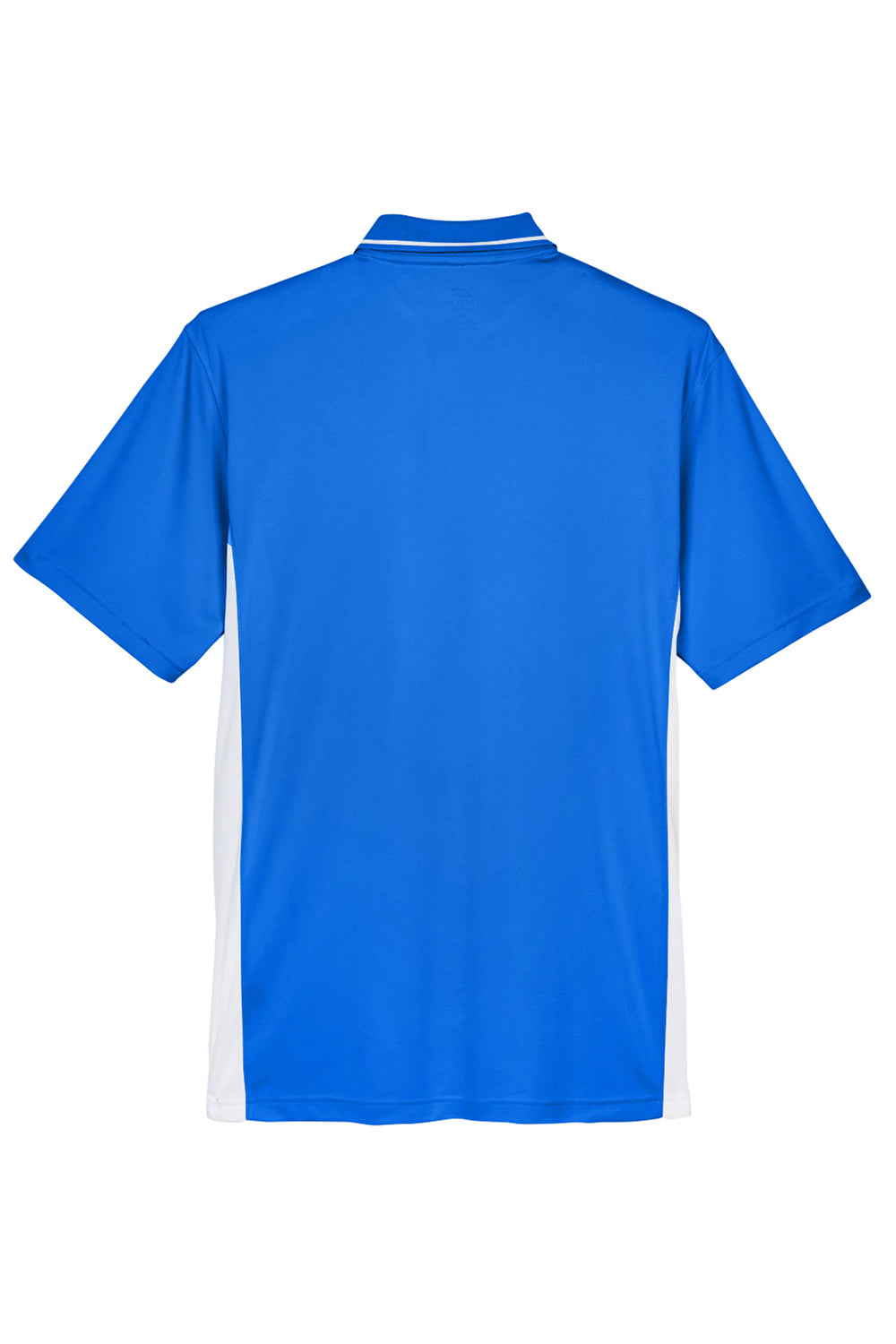 UltraClub 8406 Mens Cool & Dry Moisture Wicking Short Sleeve Polo Shirt Royal Blue/White Flat Back