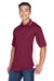 UltraClub 8406 Mens Cool & Dry Moisture Wicking Short Sleeve Polo Shirt Maroon/White Model 3q
