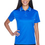 UltraClub Womens Cool & Dry Moisture Wicking Short Sleeve Polo Shirt - Royal Blue/White - Closeout
