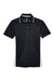 UltraClub 8406L Womens Cool & Dry Moisture Wicking Short Sleeve Polo Shirt Black/Stone Grey Flat Front