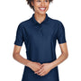 UltraClub Womens Cool & Dry Elite Performance Moisture Wicking Short Sleeve Polo Shirt - Navy Blue - Closeout