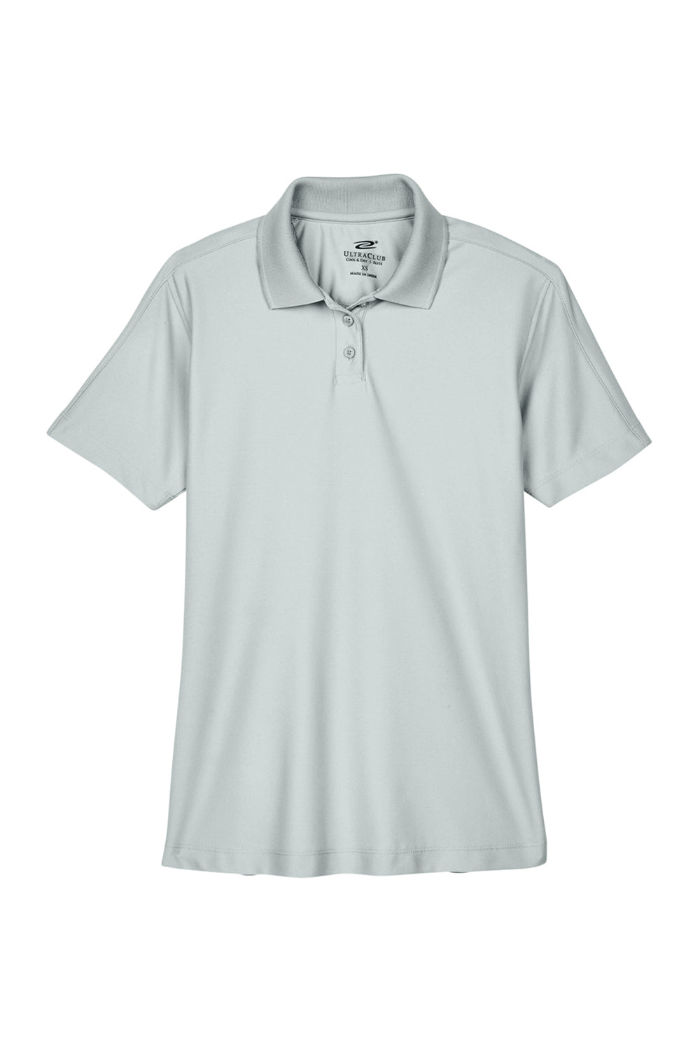 UltraClub 8414 Womens Cool & Dry Elite Performance Moisture Wicking Short Sleeve Polo Shirt Grey Flat Front