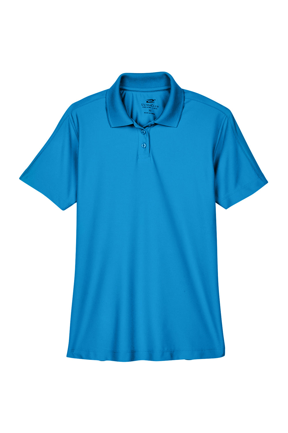 UltraClub 8414 Womens Cool & Dry Elite Performance Moisture Wicking Short Sleeve Polo Shirt Pacific Blue Flat Front