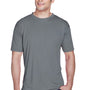 UltraClub Mens Cool & Dry Performance Moisture Wicking Short Sleeve Crewneck T-Shirt - Charcoal Grey - Closeout